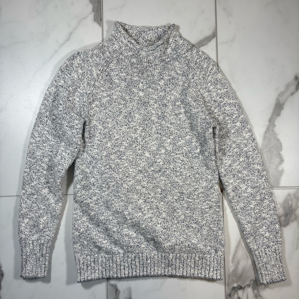 LL Bean Roll Neck Women's Gray 100% Cotton Sweater Size XS